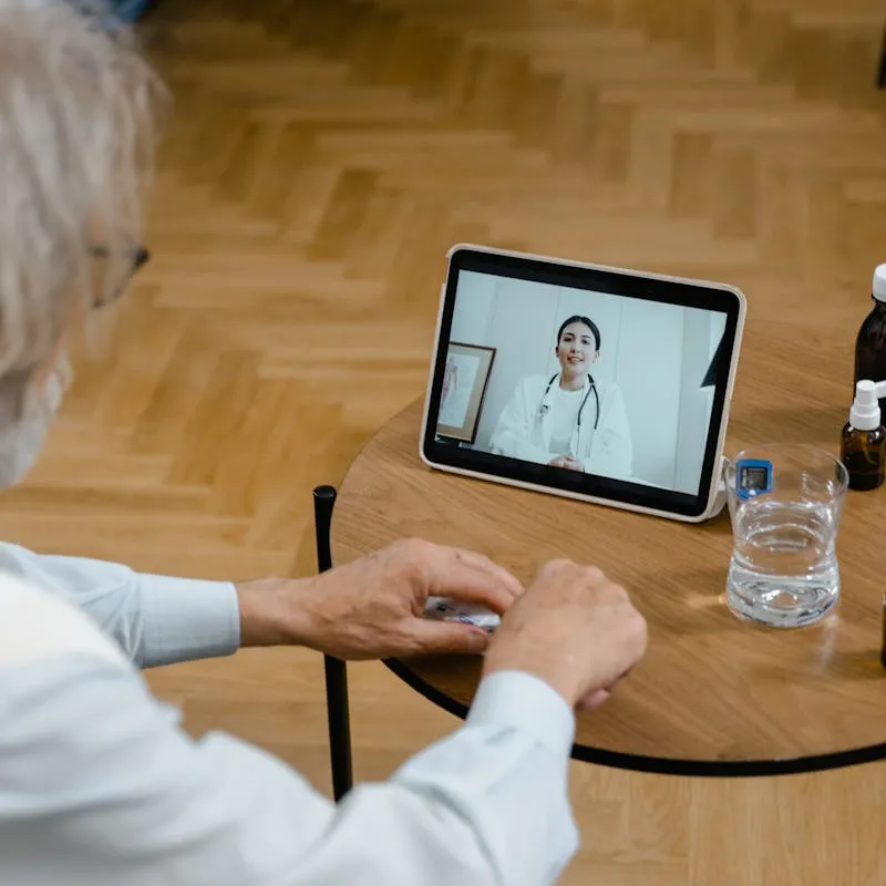 qualified, experienced doctor reviewing pathology results during a telehealth consultation